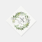 Elegante Botanische Grünanlage Wreath Wedding Serviette (Ecke)