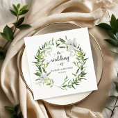 Elegante Botanische Grünanlage Wreath Wedding Serviette
