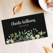 Elegante botanische grüne Blätter schwarz