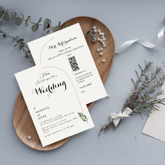 Elegante botanische grüne Hochzeitseinladung Einladung