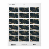 Elegante botanische Grünflächen der Marine Adressaufkleber (Vorne)