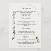 Elegante Botanische Grünflächen-Hochzeitsveranstal Programm (Vorderseite)