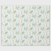 Elegante Botanische Grünpflanzen Foliage Honey Bee Geschenkpapier (Flach)