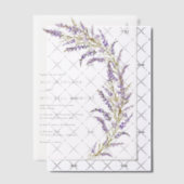 Elegante Botanische, handgemalte Lavendelhochzeit Pergament Einladungen (Versetzt (Einladung))