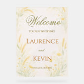 Elegante botanische Hochzeit Acrylschild (Vorderseite)