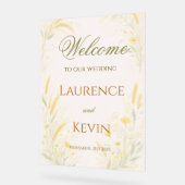 Elegante botanische Hochzeit Acrylschild (Winkel)