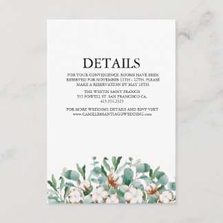 Elegante Botanische Hochzeit Begleitkarte