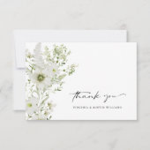 Elegante Botanische Hochzeit Dankeschön-Karte Dankeskarte (Vorderseite)