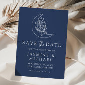 Elegante Botanische Hochzeit des Mondes und der St Save The Date