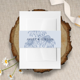 Elegante Botanische Hochzeit Dusty Blue Wedding Einladungsbanderole