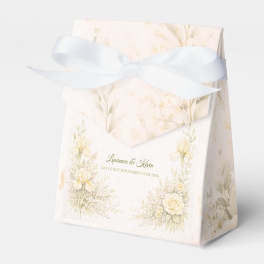 Elegante botanische Hochzeit Geschenkschachtel (Vorderseite)