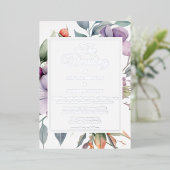 Elegante botanische Hochzeit mit Blumen Folieneinladung (Stehend vorne)