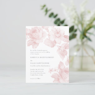 Elegante botanische Hochzeit mit Blumen Postkarte