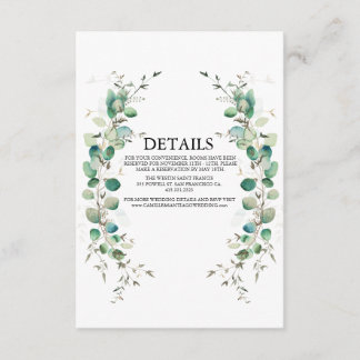 Elegante Botanische Hochzeit mit Grünpflanzen Begleitkarte