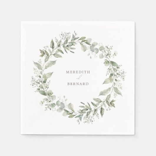 Elegante Botanische Hochzeit Napkin Serviette (Vorderseite)
