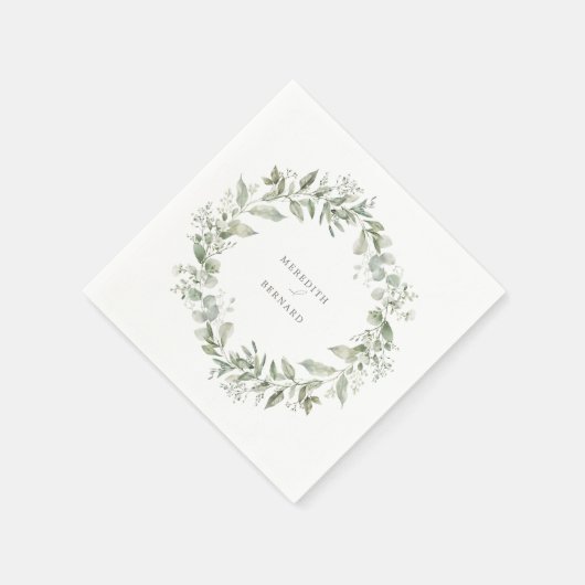 Elegante Botanische Hochzeit Napkin Serviette (Ecke)