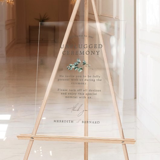 Elegante botanische Hochzeit ohne Stecker Acrylschild