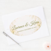Elegante botanische Hochzeit Ovaler Aufkleber (Umschlag)