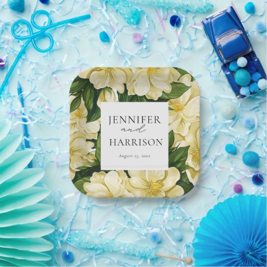 Elegante, botanische Hochzeit Pappteller (Party)