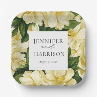 Elegante, botanische Hochzeit Pappteller