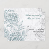 Elegante Botanische Hochzeit RSVP Cards Jadecreme (Vorne/Hinten)