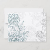 Elegante Botanische Hochzeit RSVP Cards Jadecreme (Rückseite)