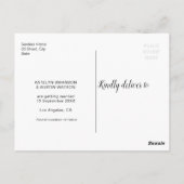 elegante botanische Hochzeit speichern Sie das Dat Postkarte (Rückseite)