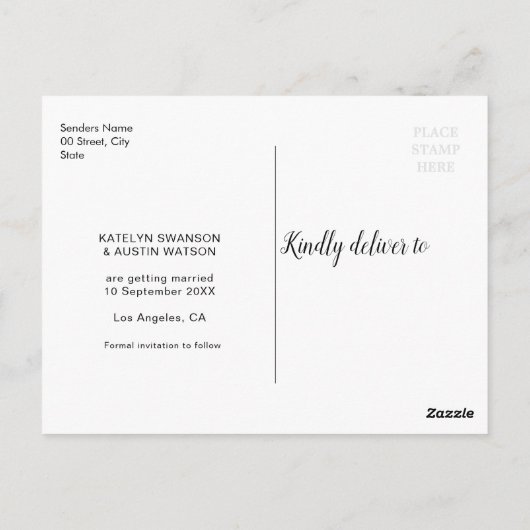 elegante botanische Hochzeit speichern Sie das Dat Postkarte (Rückseite)