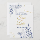 Elegante botanische Hochzeit Speichern Sie die Dat Einladung (Vorderseite)