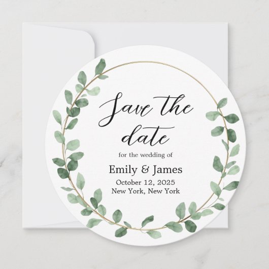 Elegante botanische Hochzeit Speichern Sie die Dat Save The Date (Vorderseite)