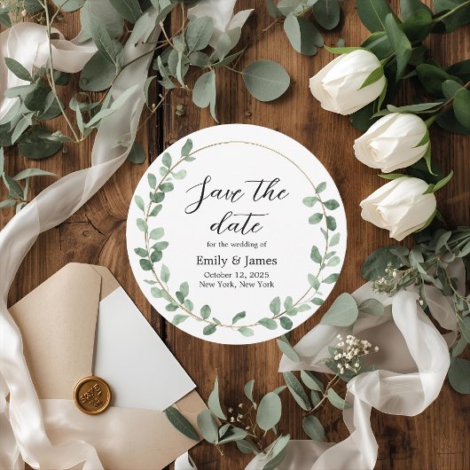 Elegante botanische Hochzeit Speichern Sie die Dat Save The Date