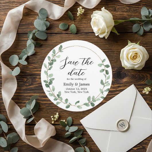 Elegante botanische Hochzeit Speichern Sie die Dat Save The Date