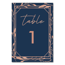 Elegante Botanische Hochzeit und Rose Tischnummer