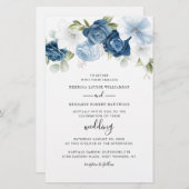 Elegante botanische Hochzeit von Dusty Blue Einlad Briefpapier (Vorne/Hinten)