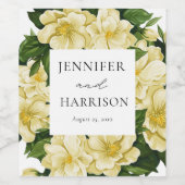 Elegante, botanische Hochzeit Weinetikett (Einzelnes Label)