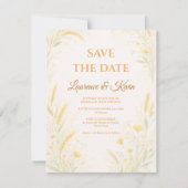 Elegante botanische Hochzeits‑Save Save The Date (Vorderseite)