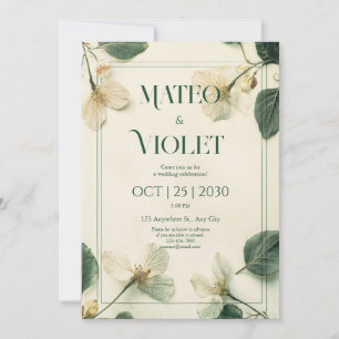 Elegante botanische Hochzeitseinladung Einladung