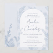 Elegante botanische Hochzeitseinladung Einladung (Vorne/Hinten)