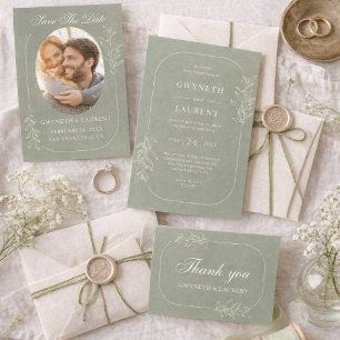 Elegante botanische Hochzeitseinladung Einladung
