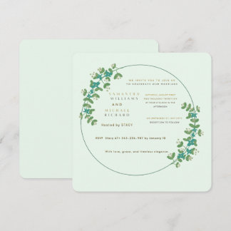 | Elegante botanische Hochzeitseinladung | Minimal Einladung