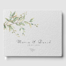 Elegante Botanische Hochzeitseinladung mit Grün