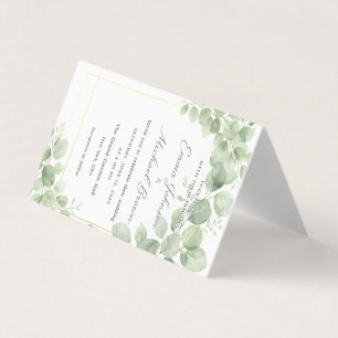 Elegante Botanische Hochzeitseinladung Visitenkarten
