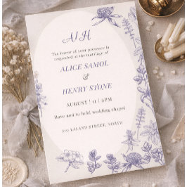 Elegante botanische Hochzeitseinladungsvorlage Einladung