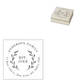 Elegante botanische Hochzeitsfamilie Rücksendeadre Gummistempel (Stempel)