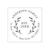 Elegante botanische Hochzeitsfamilie Rücksendeadre Gummistempel (Prägung)