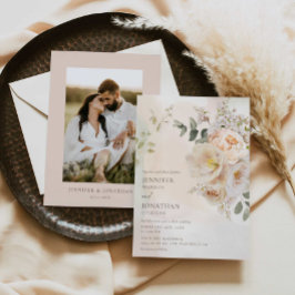 Elegante botanische Hochzeitsfeier Einladung