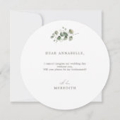 Elegante Botanische Hochzeitshilfekarte Einladung (Rückseite)