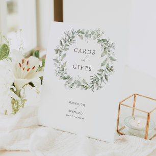 Elegante botanische Hochzeitskarten und Geschenke Sockelschild