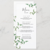 Elegante botanische Hochzeitslandschaft Vintag Menükarte (Vorne/Hinten)