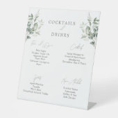 Elegante botanische Hochzeitspinks-Bar Sockelschild (Vorderseite)